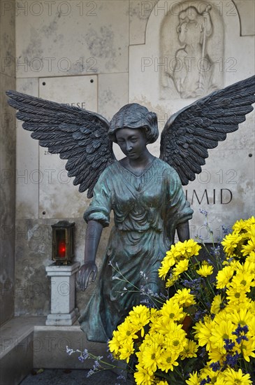 Family grave with angel
