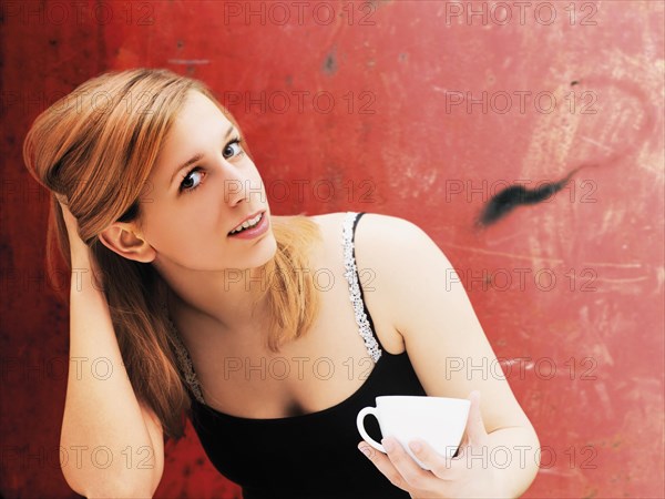 Woman drinking coffee