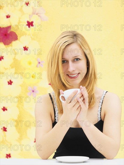 Woman drinking coffee