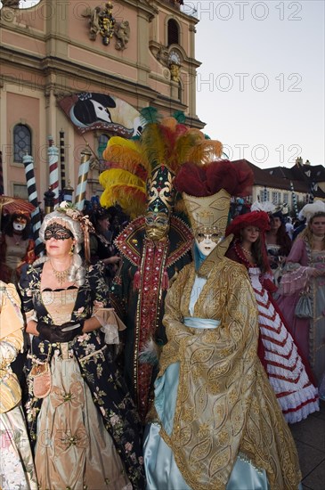 People in Baroque costumes