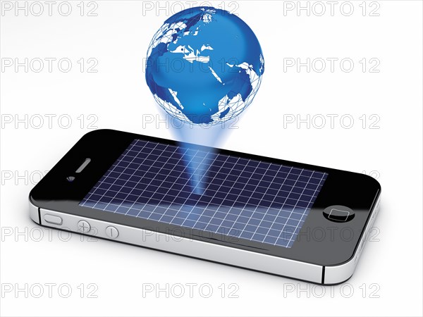 An IPhone with a globe