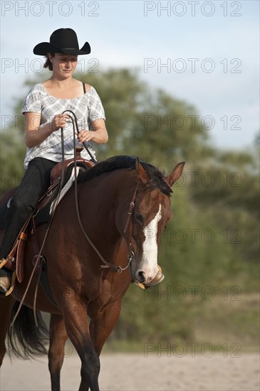 Woman on a Quarter Horse