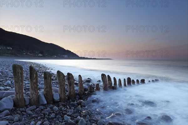 Waves washing over rocks