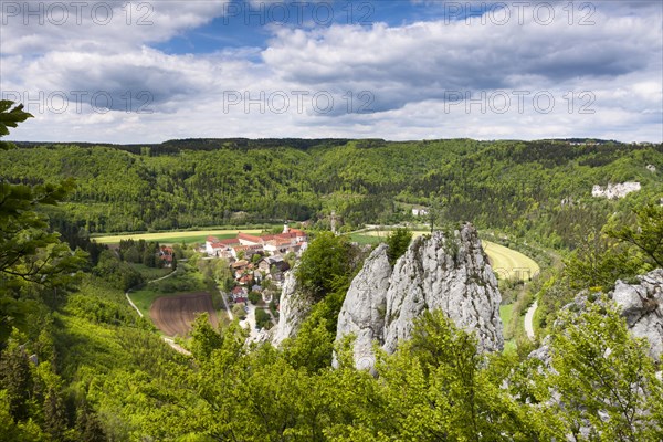 View towards Beuron Archabbey in the Danube Valley