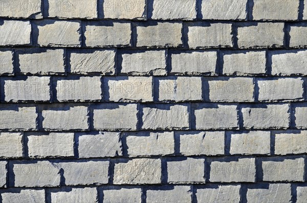 Slate-covered wall of a house