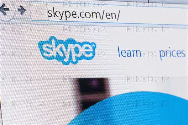 Screenshot of the Skype homepage