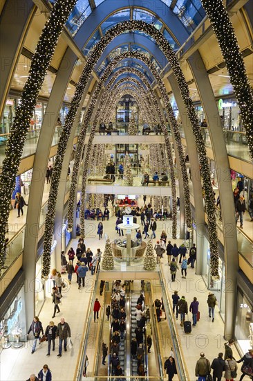 Shopping center decorated for Christmas