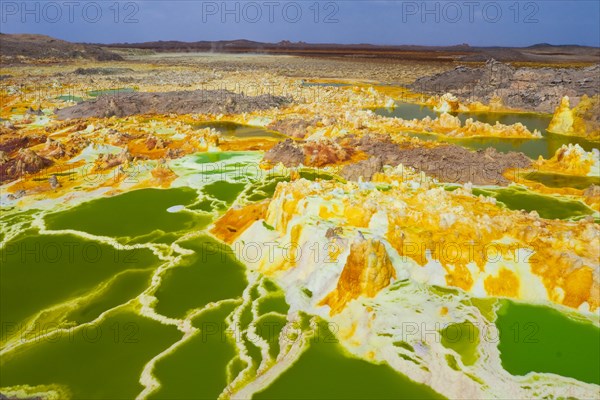 Landscape shaped by hydro-thermal activity at the Dallol volcano