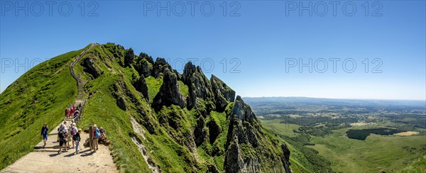 Hikers on way to top of Puy de Sancy