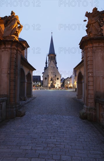 View from Schloss Weikersheim Palace towards the Church of St. George