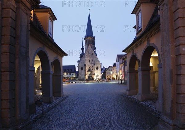 View from Schloss Weikersheim Castle to the Church of St. George