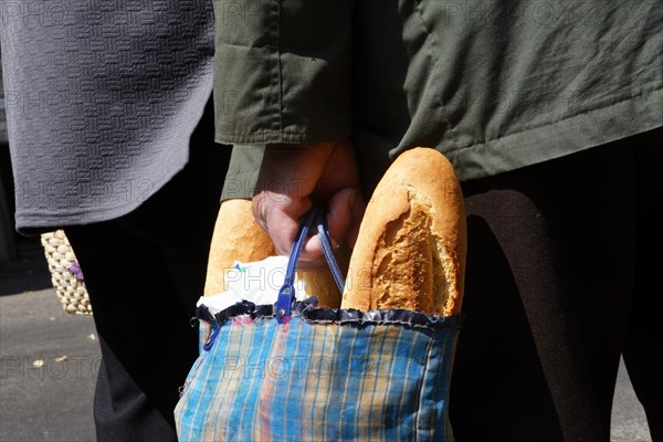 Shoppers at the market in village of Pont de Montvert