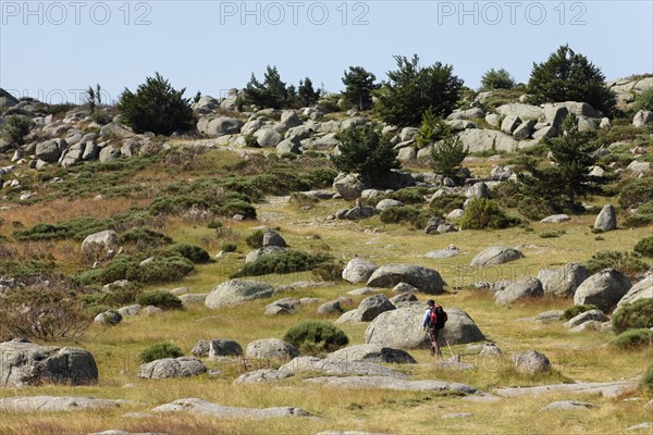 Hiking trail GR7 in L'Aubaret village