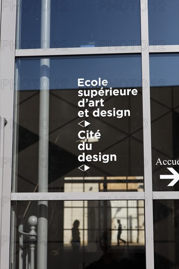 Lettering on a glass facade