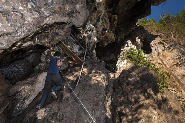 Woman climbing