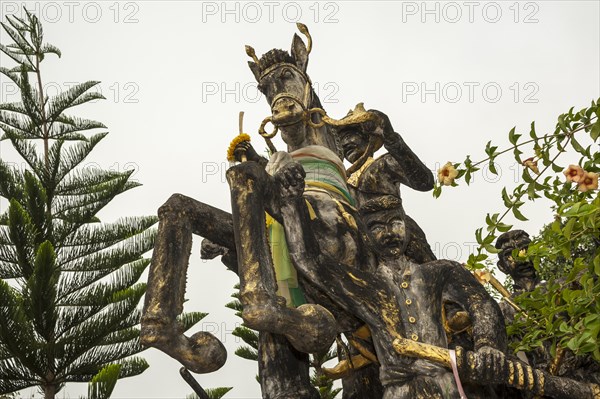 Horse and rider statue