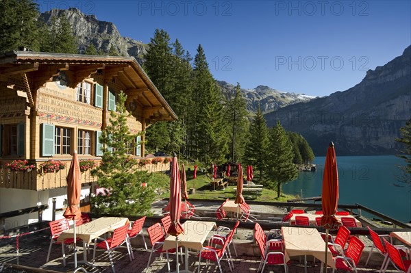 Log chalet and inn at Oeschinensee