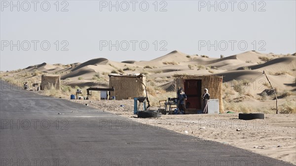 Huts on the road