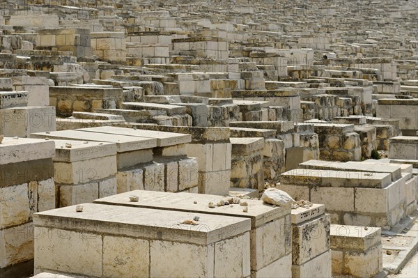 View from the Mount of Olives over the tombs of the Jewish cemetery