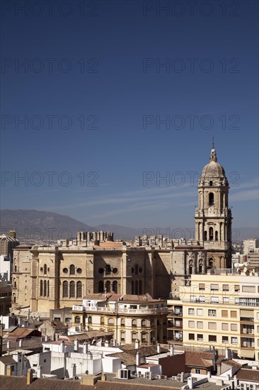 View from Alcazaba Fortress towards the historic city centre and Catedral de la Encarnación