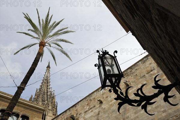 Gothic lantern in the courtyard