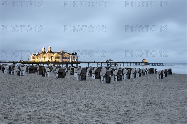 Illuminated pier and diving gondola