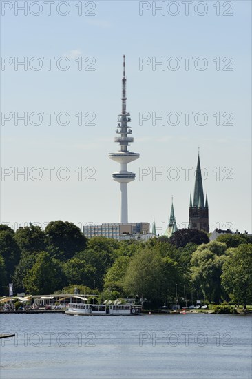 Alster river steamer on the Aussenalster or Outer Alster Lake