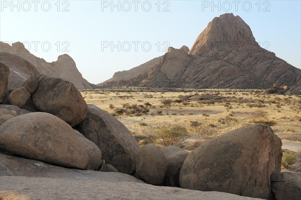 Savannah landscape with rock formations