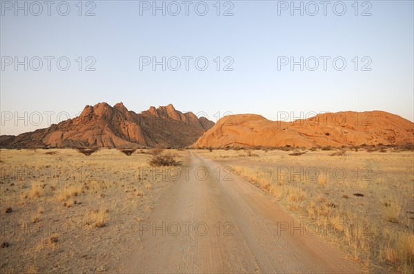 Savannah landscape with rock formations