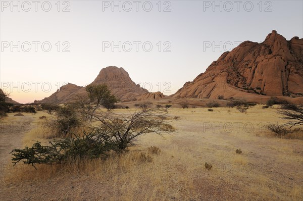 Savannah landscape with rock formations