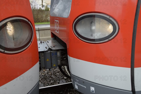 Class 423 S-Bahn train carriages being connected