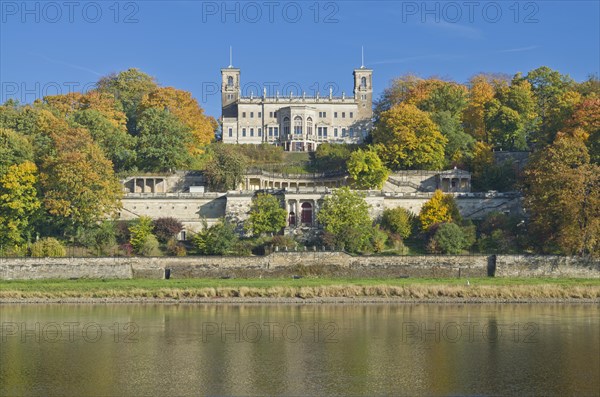 Albrechtsberg castle overlooking the Elbe valley