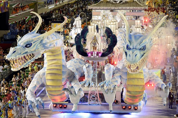 Allegorical float of the samba school Inocentes de Belford Rocho