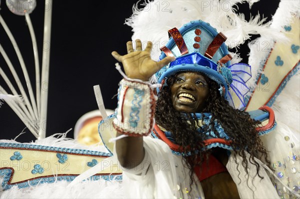 Female dancer on an allegorical float