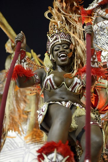 Samba dancer on an allegorical float