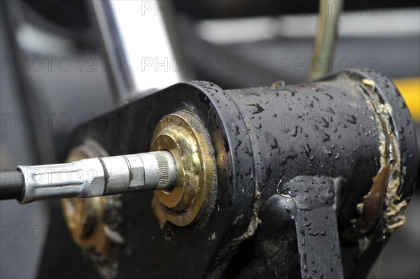 Grease nipple points on loader tractor