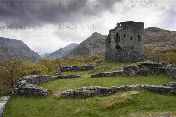 Ruined thirteenth century castle with keep