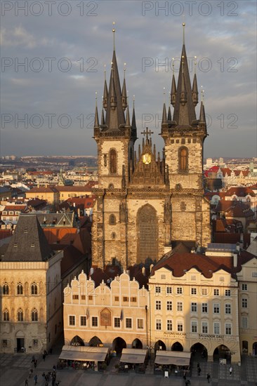 View of church and city square