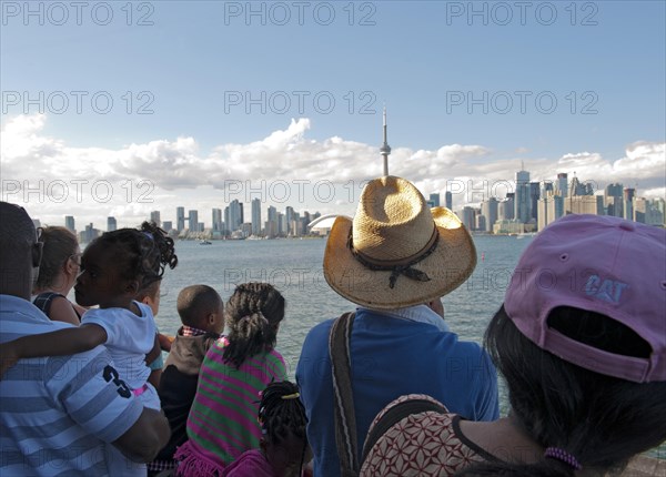 Passengers and tourists on the ferry from Toronto to Centre Island