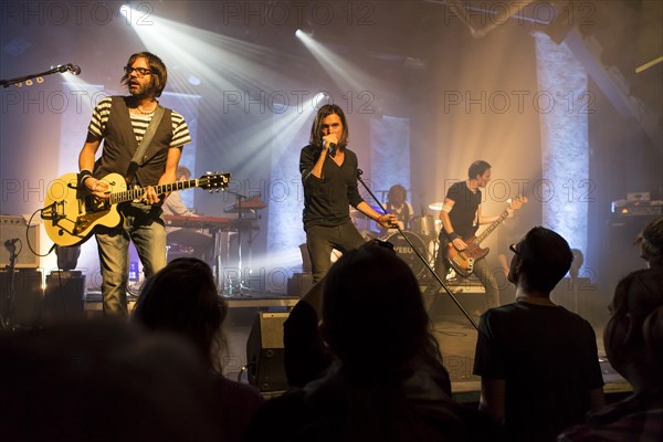 Swiss pop band Lovebugs performing live in the Schueuer concert hall