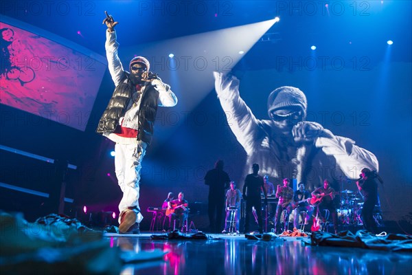 Rapper Marlon B from the German band Soehne Mannheims performing live at Energy Stars For Free in Hallenstadion