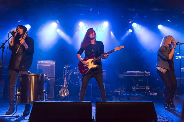 Swiss women's rock band Velvet Two Stripes performing live in the Schueuer concert hall