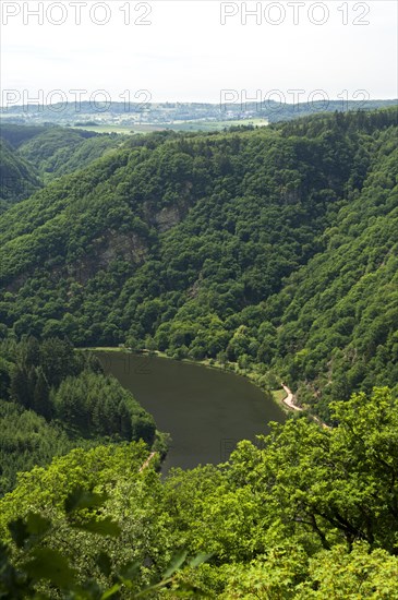 One arm of the big loop of the Saar river near Mettlach