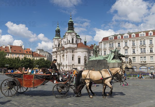 Horse-drawn carriage on Old Town Square