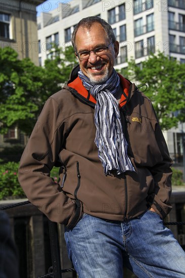 Middle-aged man during a boat tour