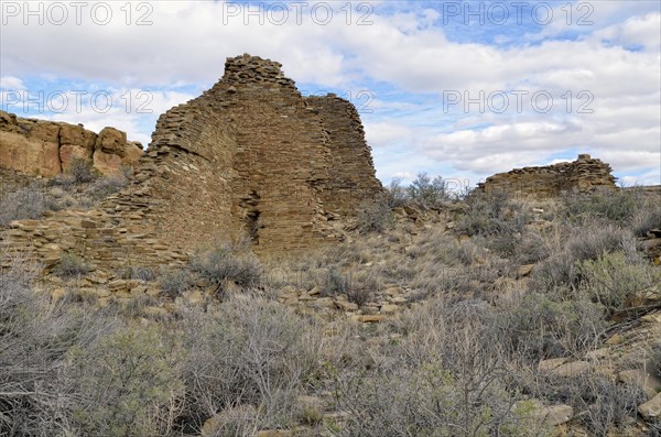 Wall ruins of the historic Anasazi settlement