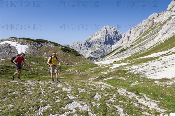 Man and a woman while hiking