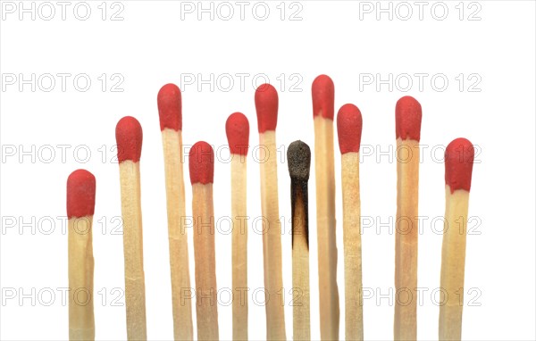 Matches with one burnt