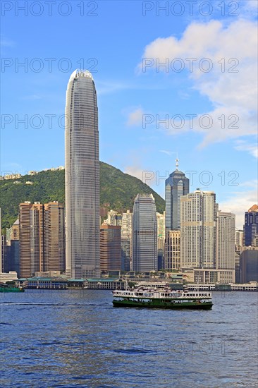 View from Kowloon on Hong Kong Island's skyline on Hong Kong River