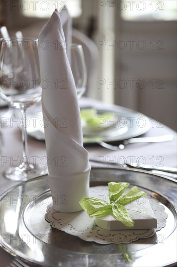 Table decoration at a wedding reception